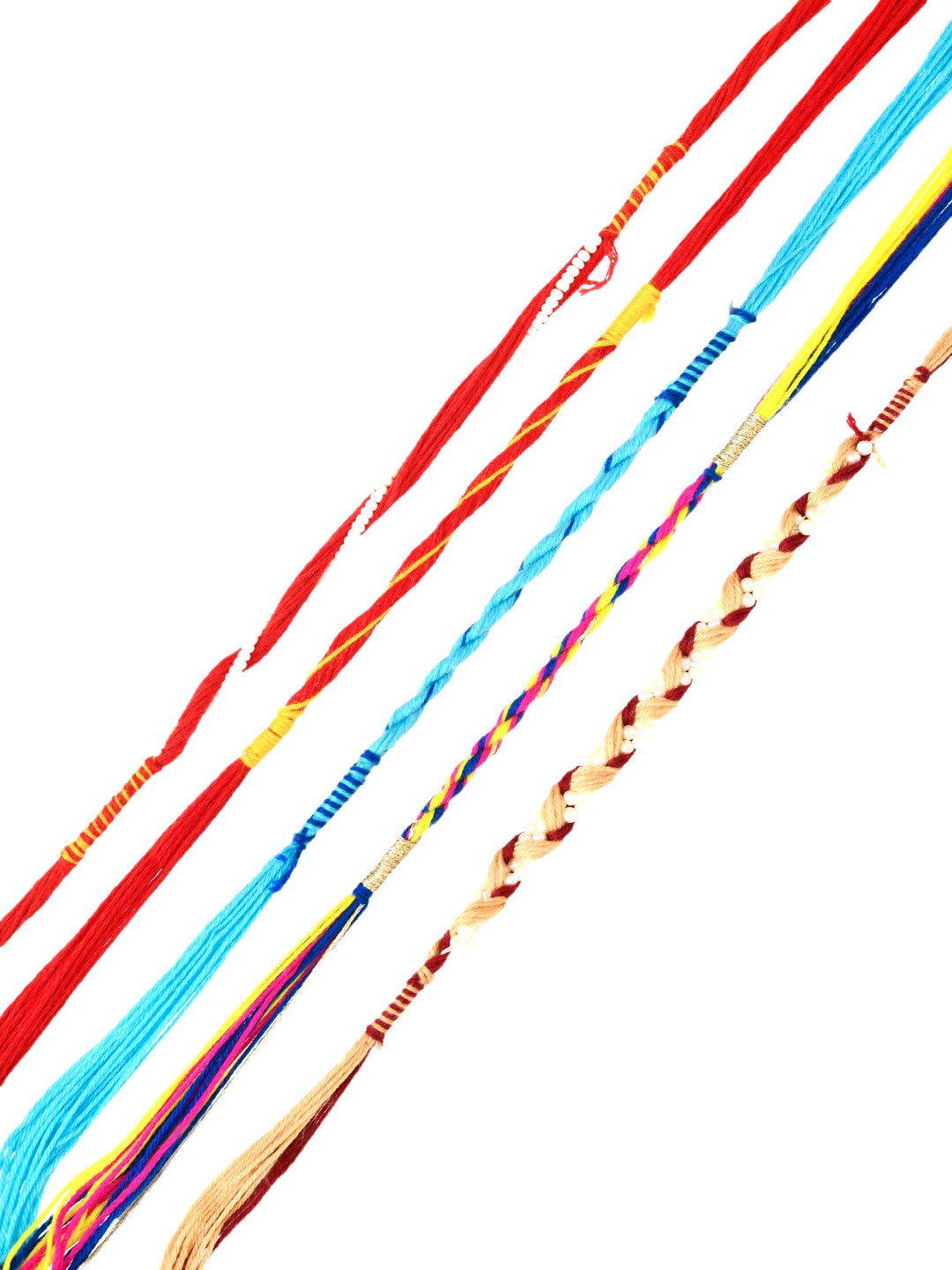 Set of 5 Twisted & Braided Rakhi