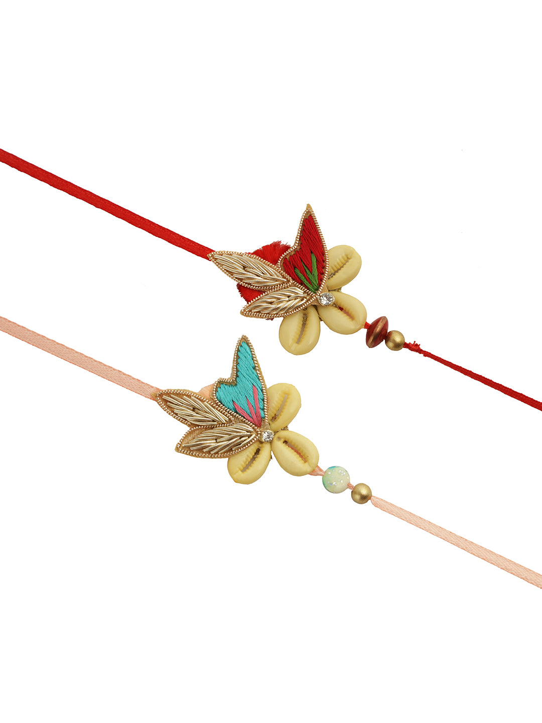 Charming Shell Beaded Set of 2 Rakhi