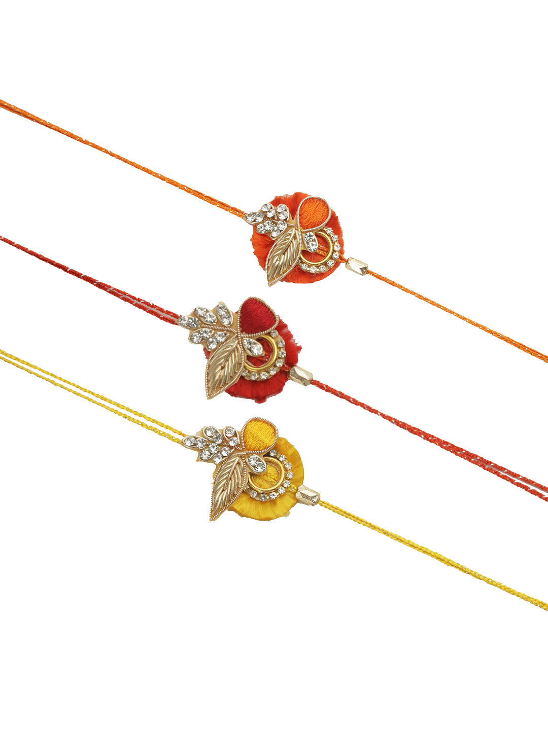 Set of 3 Colourful Bead Work Rakhi