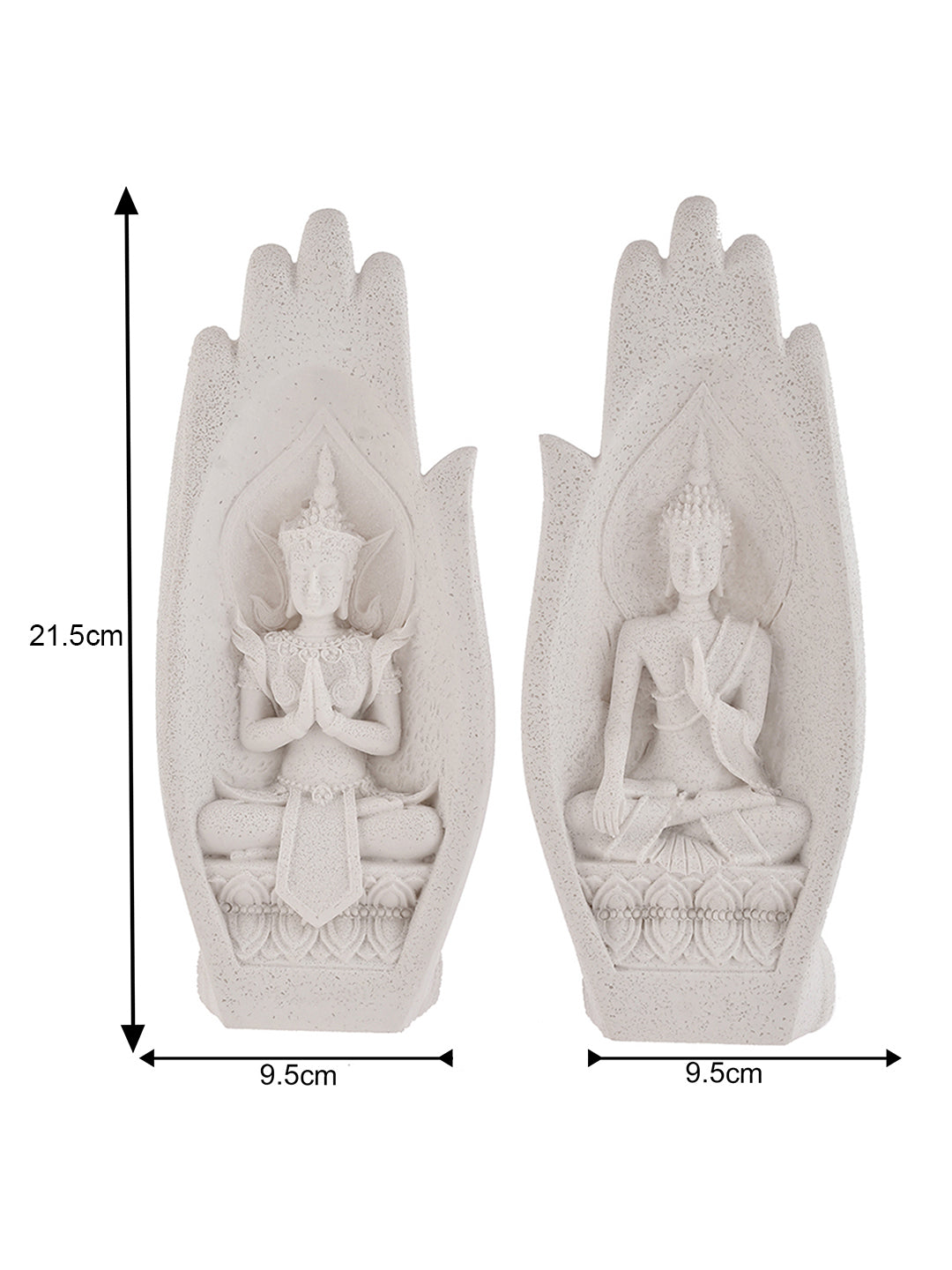 Set of 2 Palm of Hand Meditating Buddha