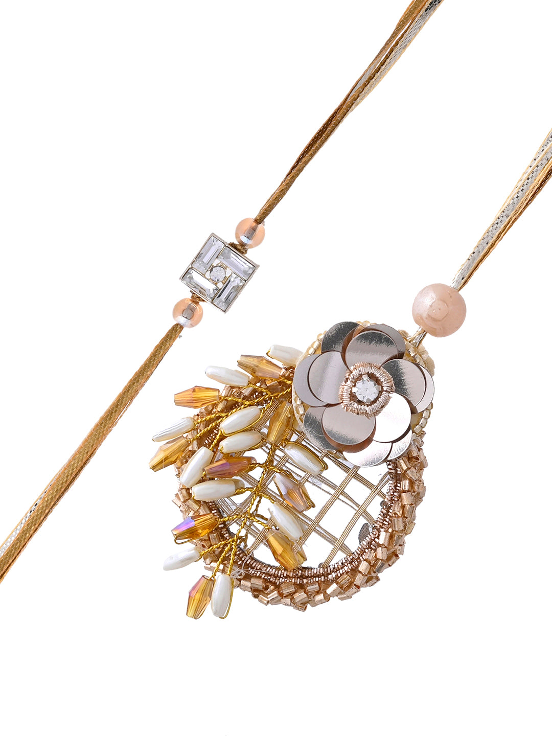 Traditional Luxe Floral Bhaiya Bhabhi Rakhi Combo