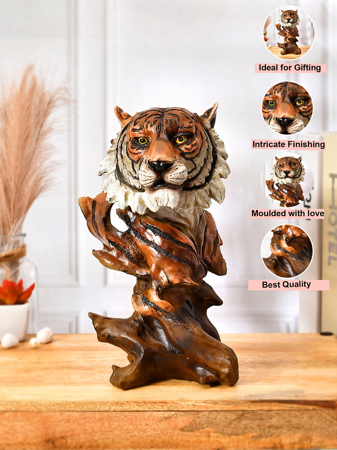 Fiery Tiger Head Showpiece