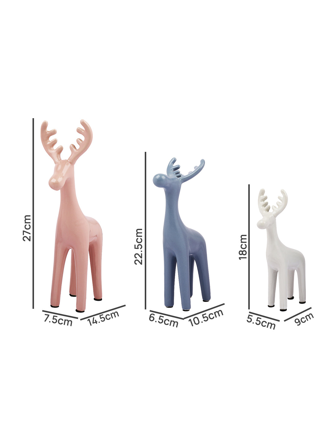 Enchanting Elegance: Set of 3 Holiday Reindeer