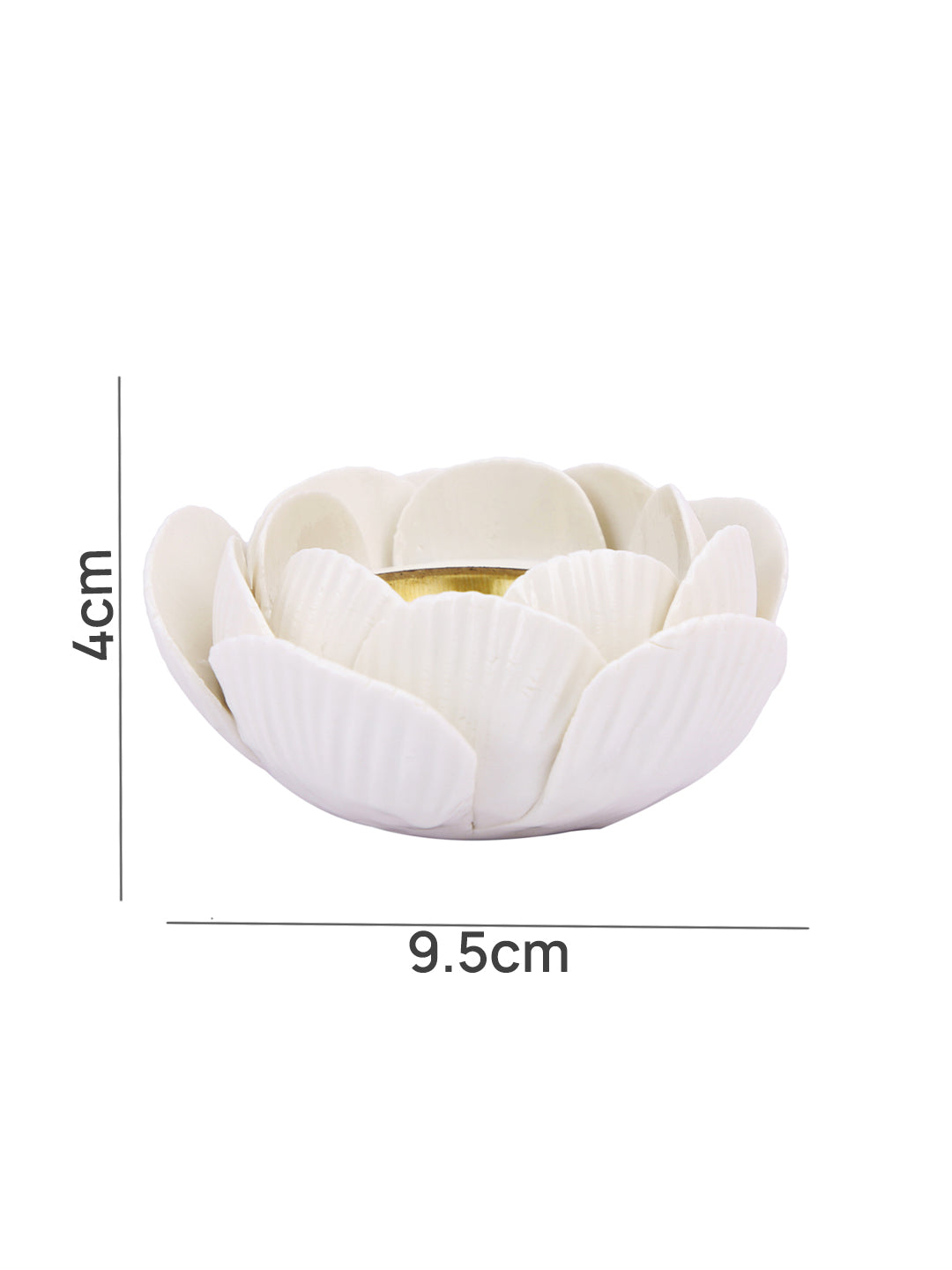 White Floral Designed Candle Holder