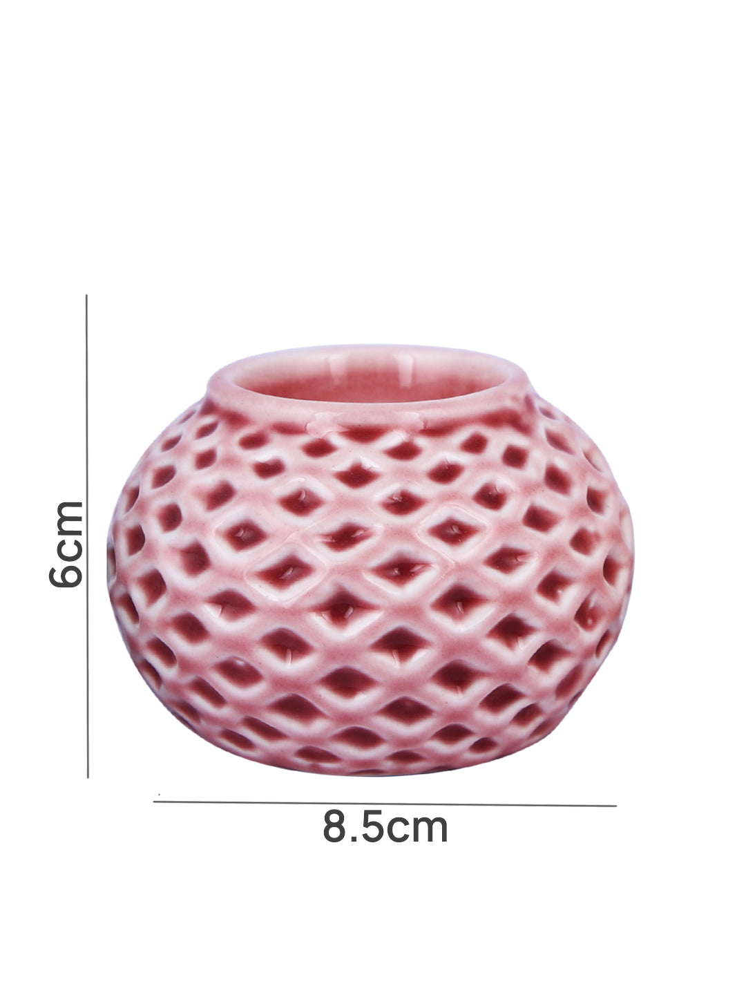 Pink Textured Ceramic Candle Holder