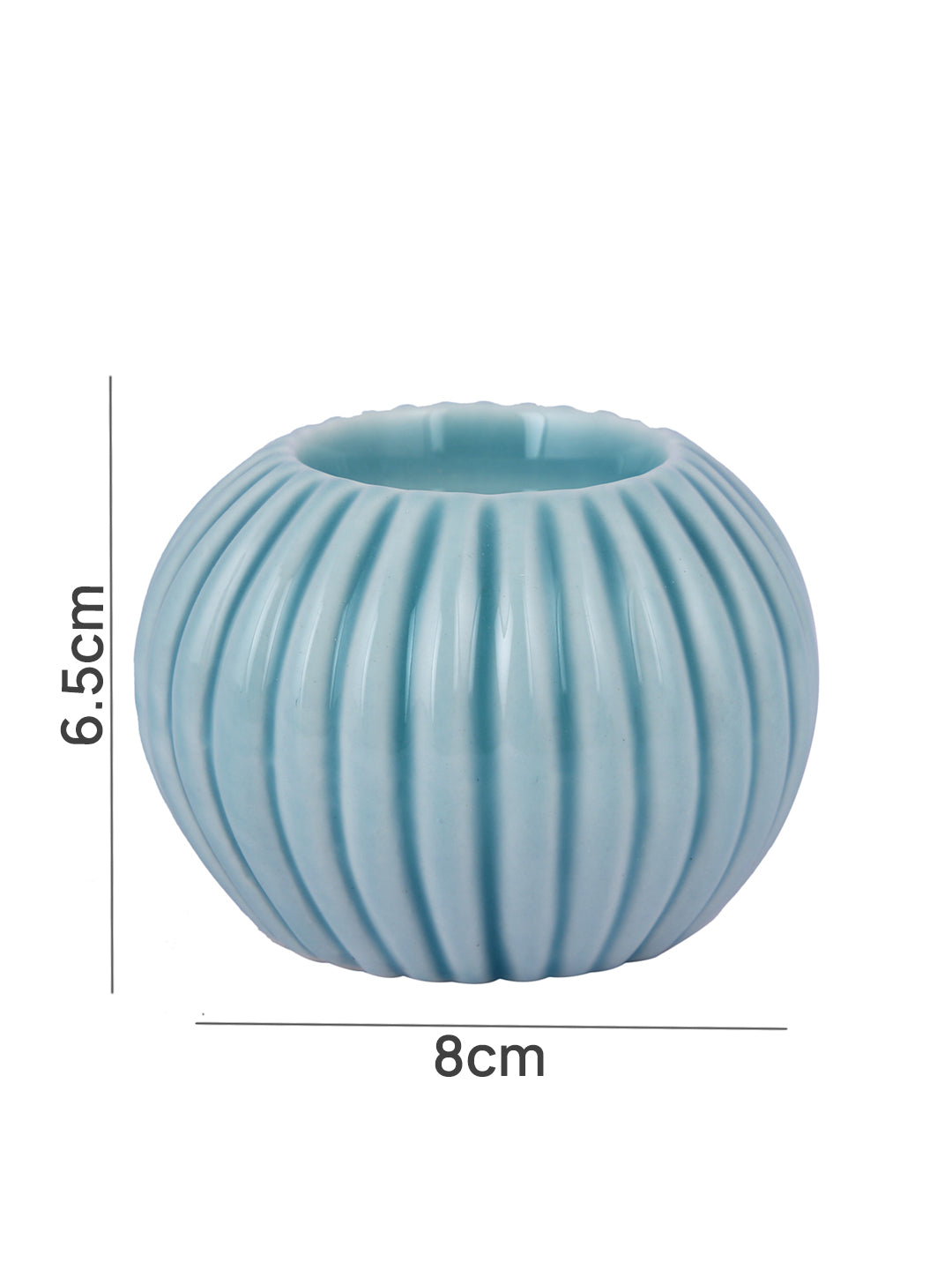 Blue Swirl Round Candle Holder