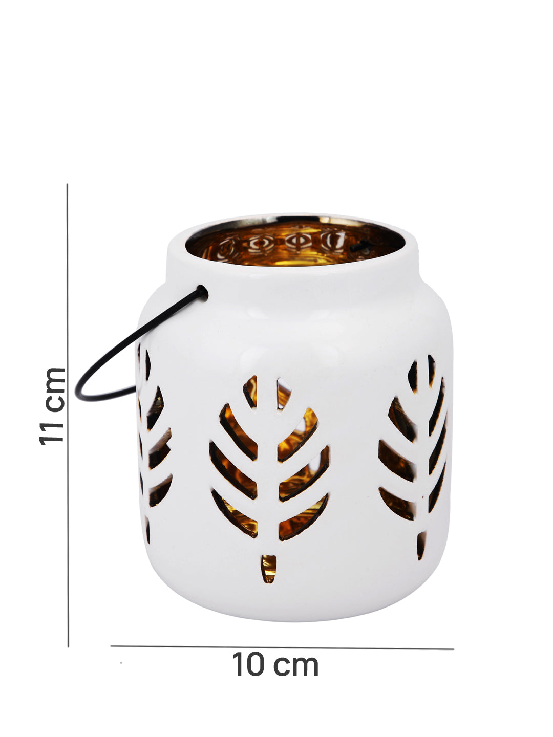 White Ceramic Flower designed Candle Holder