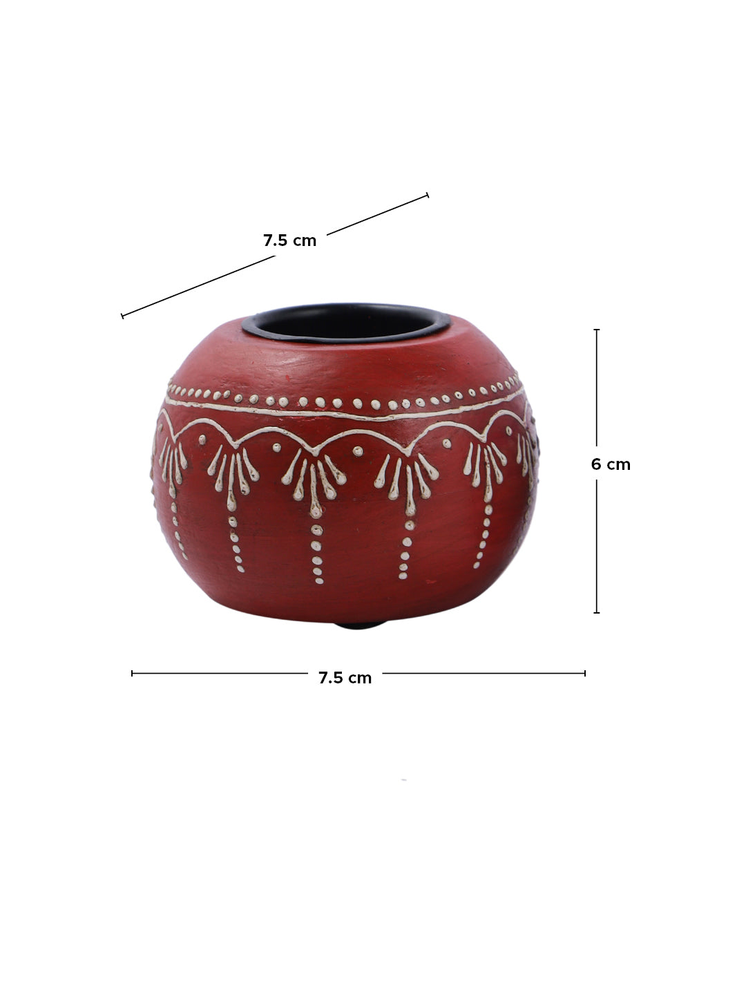 Red & Blue 2 Pieces Wooden Candle Holders