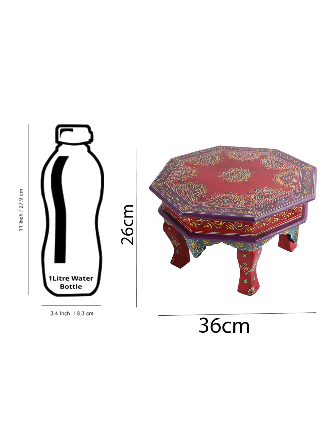 Handpainted Wooden Foot Stool