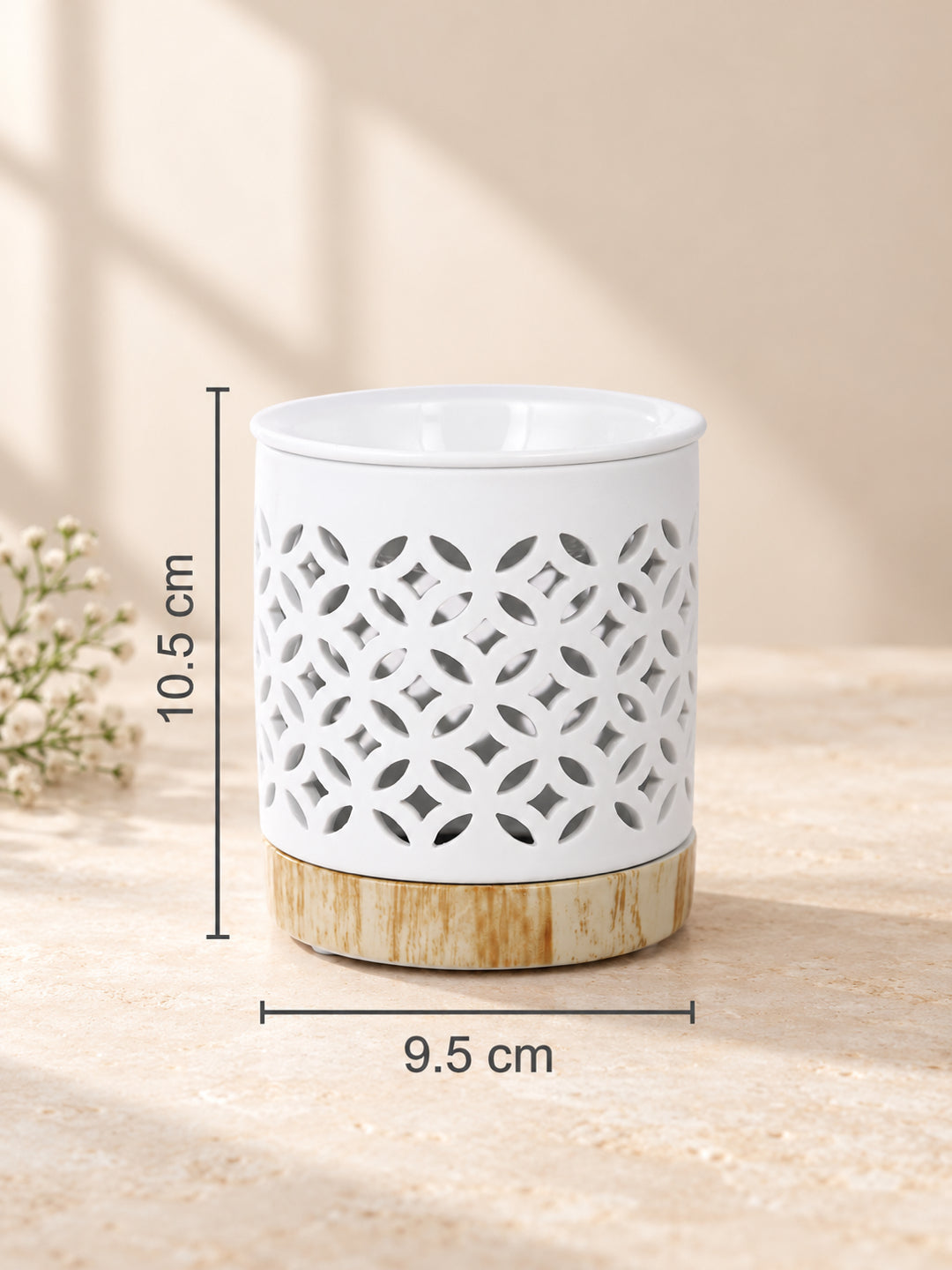 White & Beige Textured Ceramic Aroma OilDiffusers