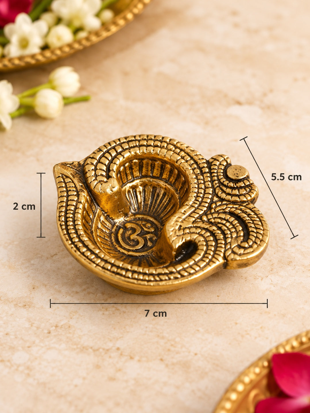 Gold-Toned Textured Pooja Essentials