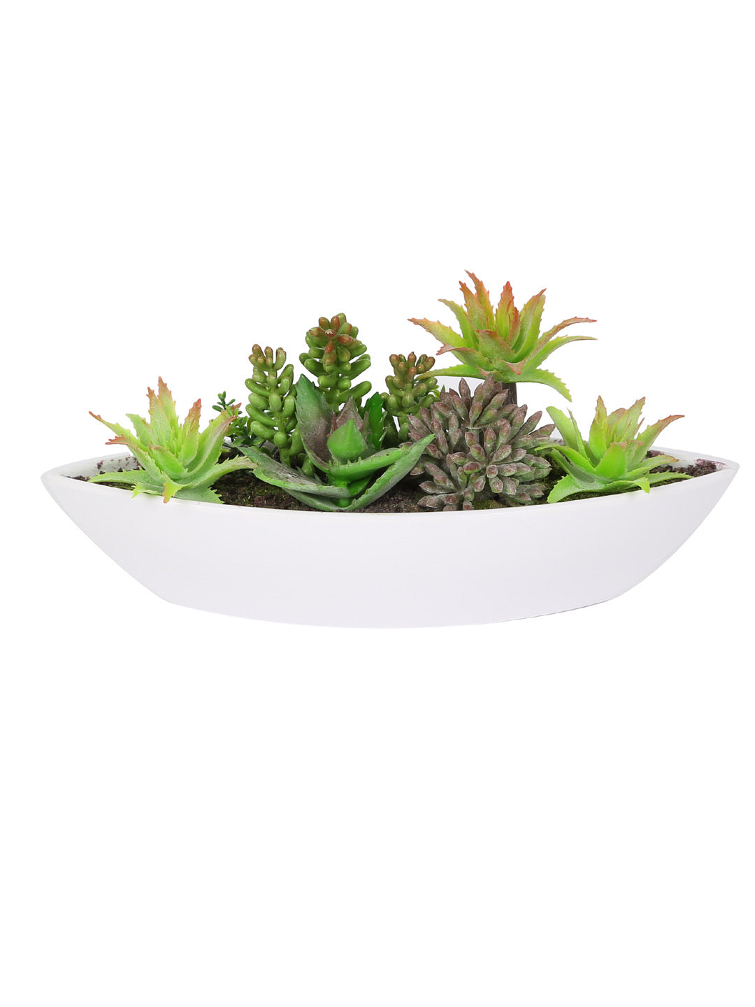 Green Plastic Artificial Plant with ABS Plastic Pot - Default Title (APL18283)