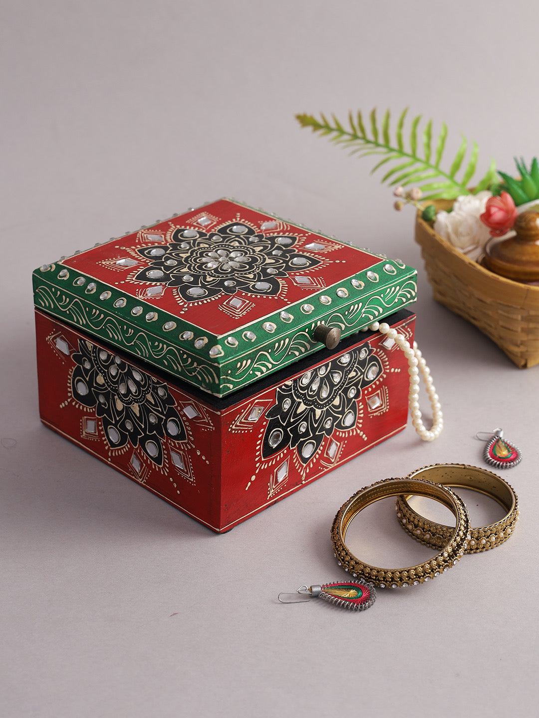 Rajasthani Hand Painted Wooden Utility Boxes