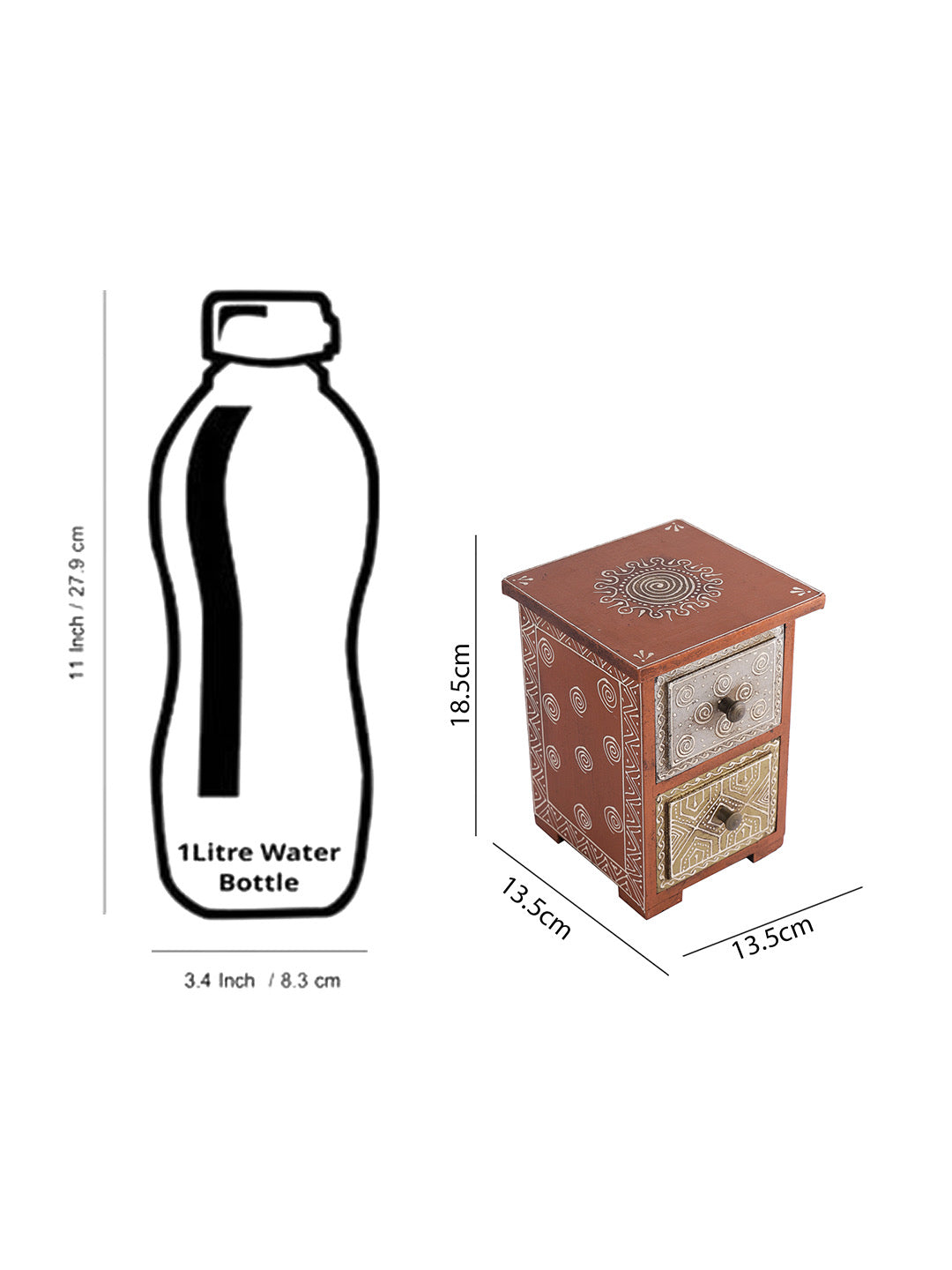 Handpainted Chest of Drawers - Default Title (BOXJM22170)