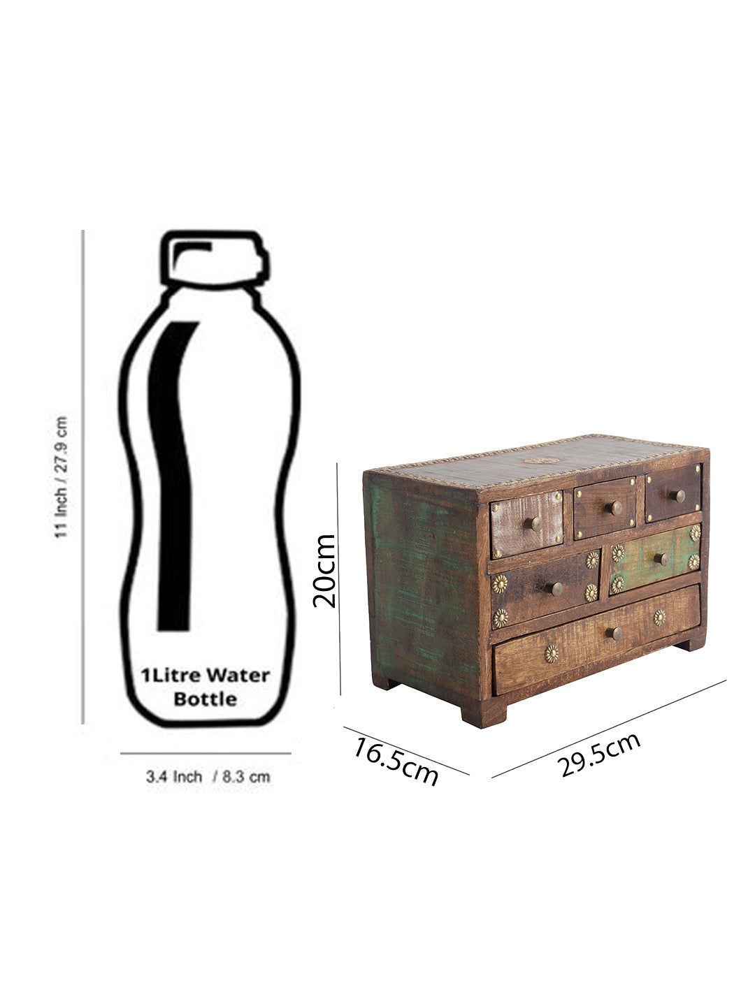 Vintage Rustic Style Wooden Drawer - Default Title (BOXJM2249)