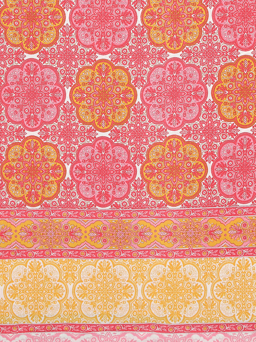 Jodhpur Yellow & Rust Mirage Cotton Double Bedsheet with 2 Pillow Covers