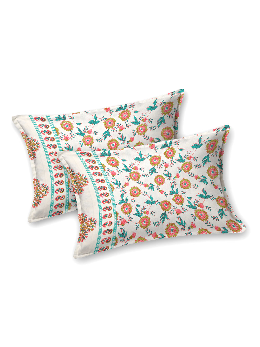 Colorful Horizon Cotton Double Bedsheet with 2 Pillow Covers