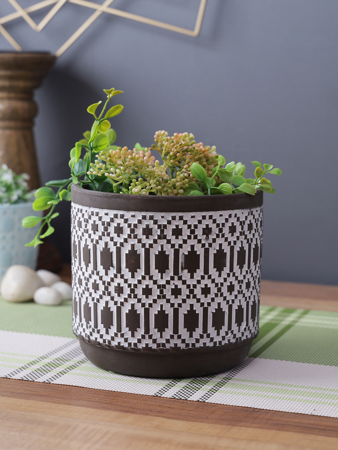Black and white unique design Planter - Default Title (CH210051)