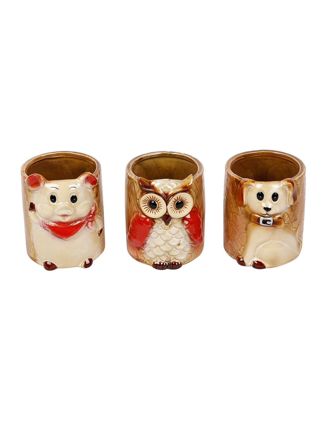 Handcrafted Ceramic Planter Set of 3 - Default Title (CH21039_3)