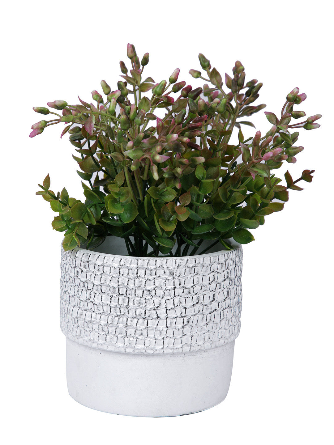 White Planter with Brown Textured effect - Default Title (CHC22329BR)