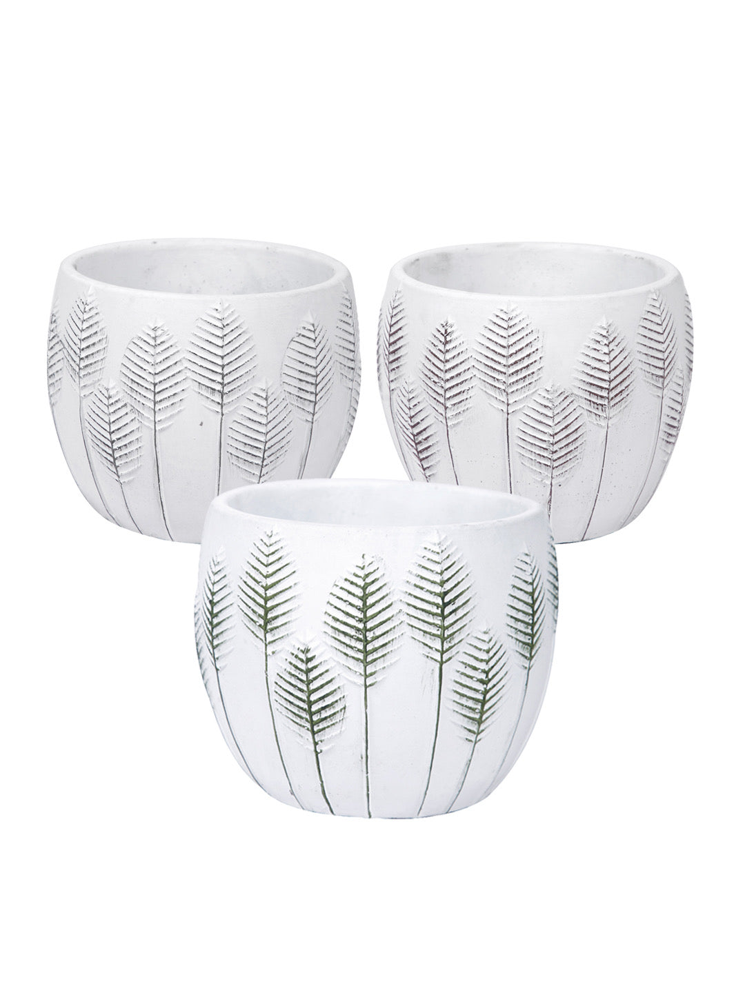 Leaf Pattern Indoor Planter Set of 3 - Default Title (CHC22365_3)