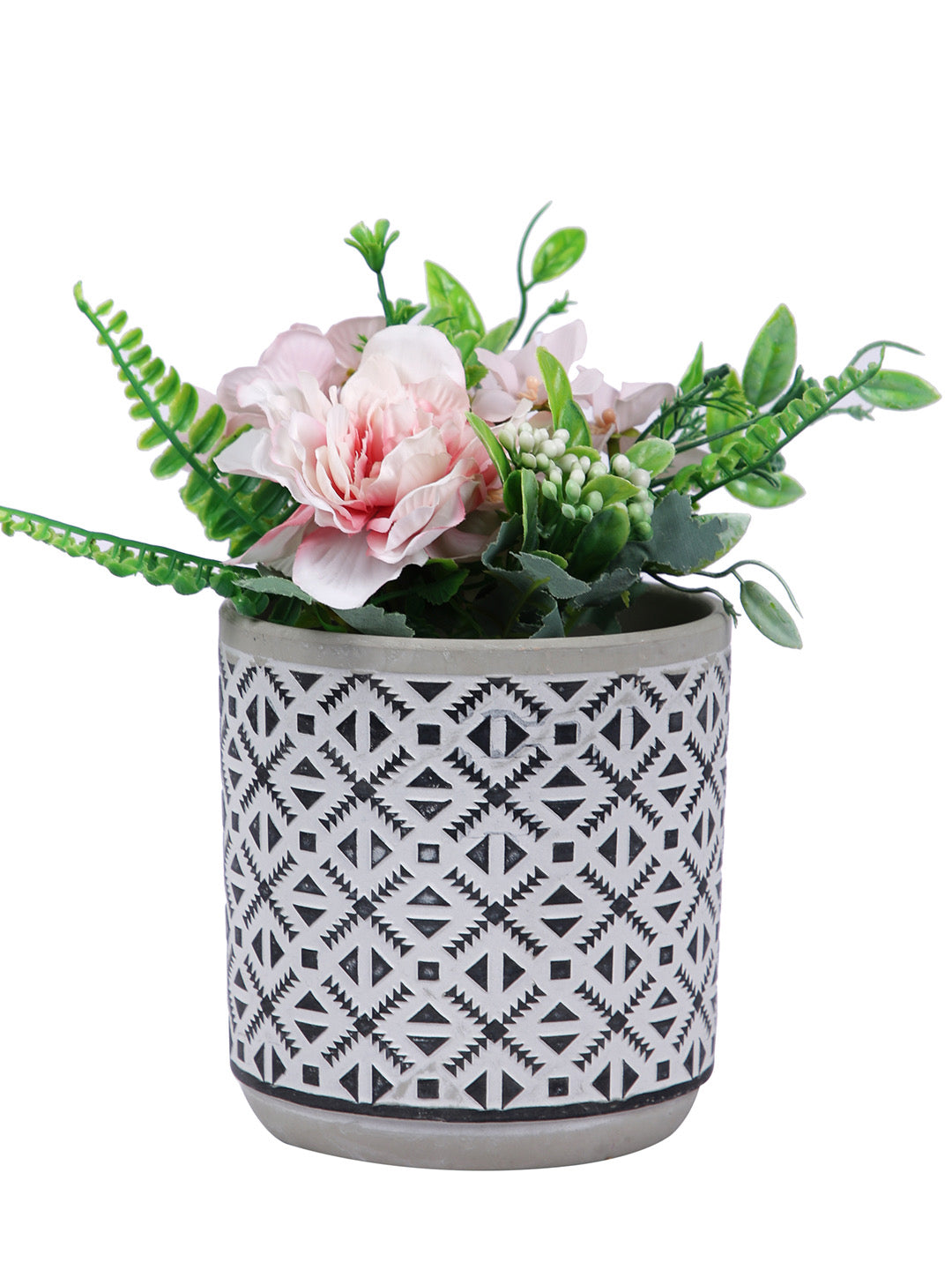 Zig Zag Pattern Ceramic Planter - Default Title (CHC22369D)