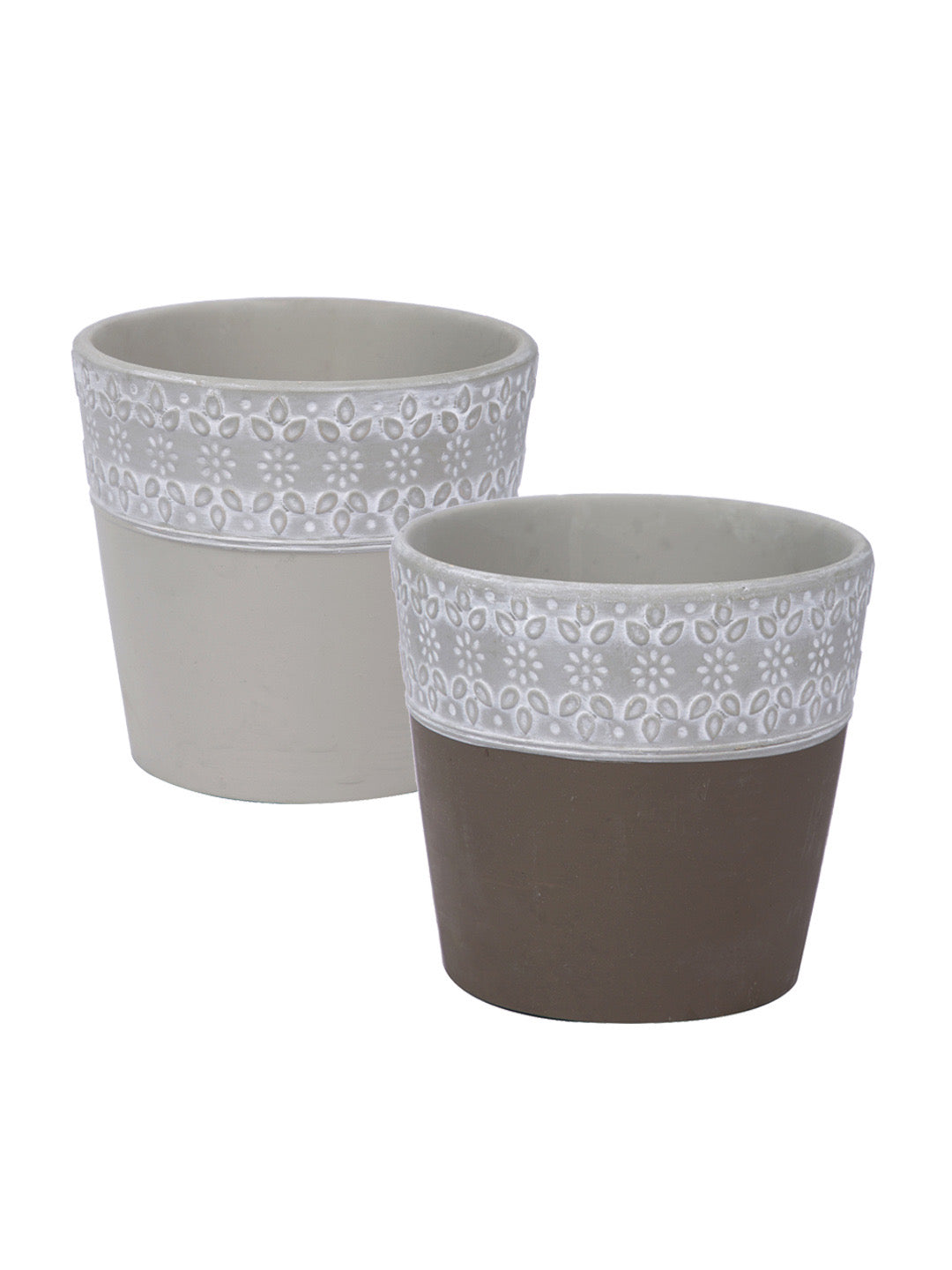 Dual Shade Ceramic Planter Set of 2 - Default Title (CHC22377A_2)