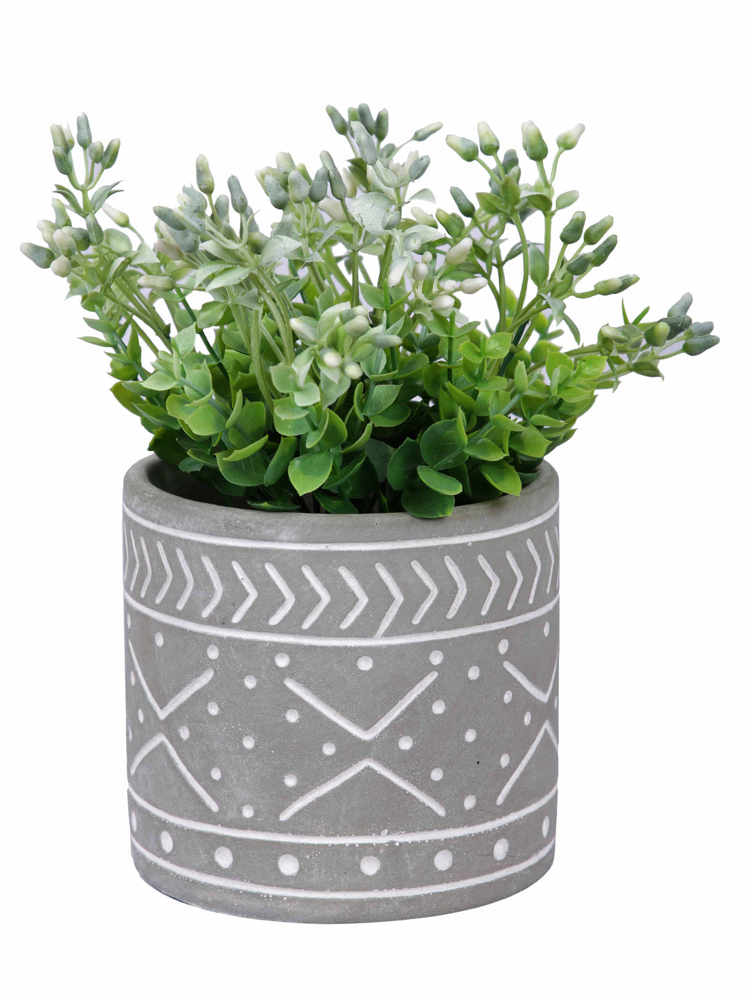 Engraved Grey Ceramic Planter - Default Title (CHC22525GRA)