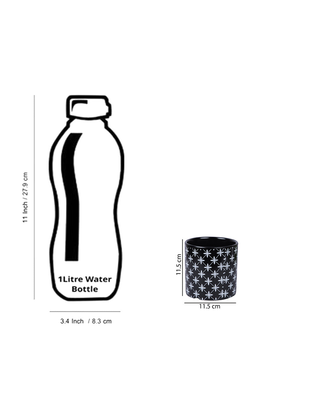 Printed Ceramic Black Planter - Default Title (CHC22533A)