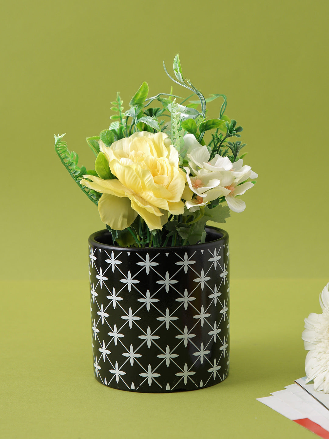 Printed Ceramic Black Planter - Default Title (CHC22533A)