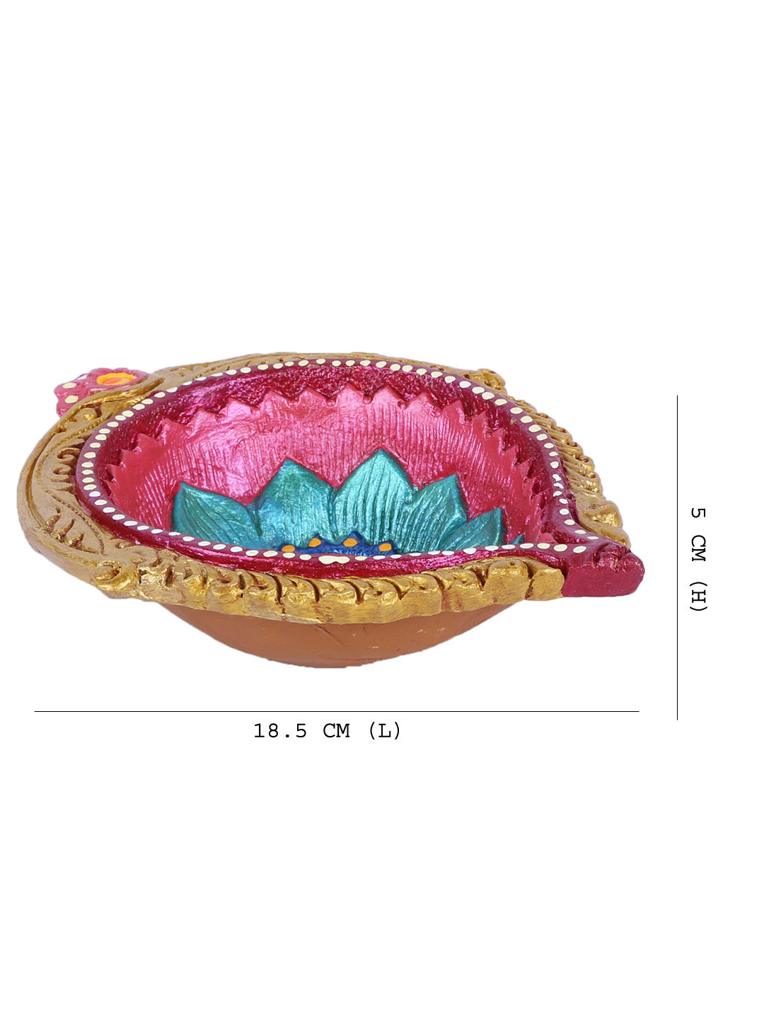 Aapno Rajasthan Multicolor Terracotta Handcrafted Diya for Diwali in Traditional design - 1 pc - Default Title (DD1821)