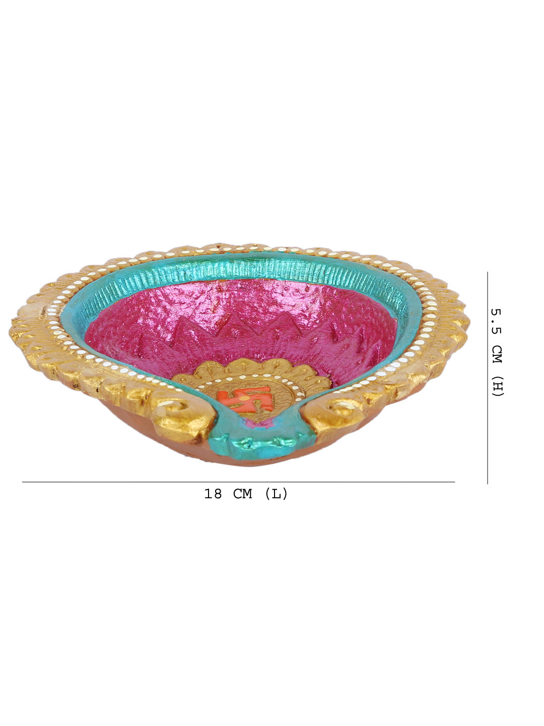 Aapno Rajasthan Multicolor Terracotta Handcrafted Diya for Diwali - 1 pc - Default Title (DD1825)
