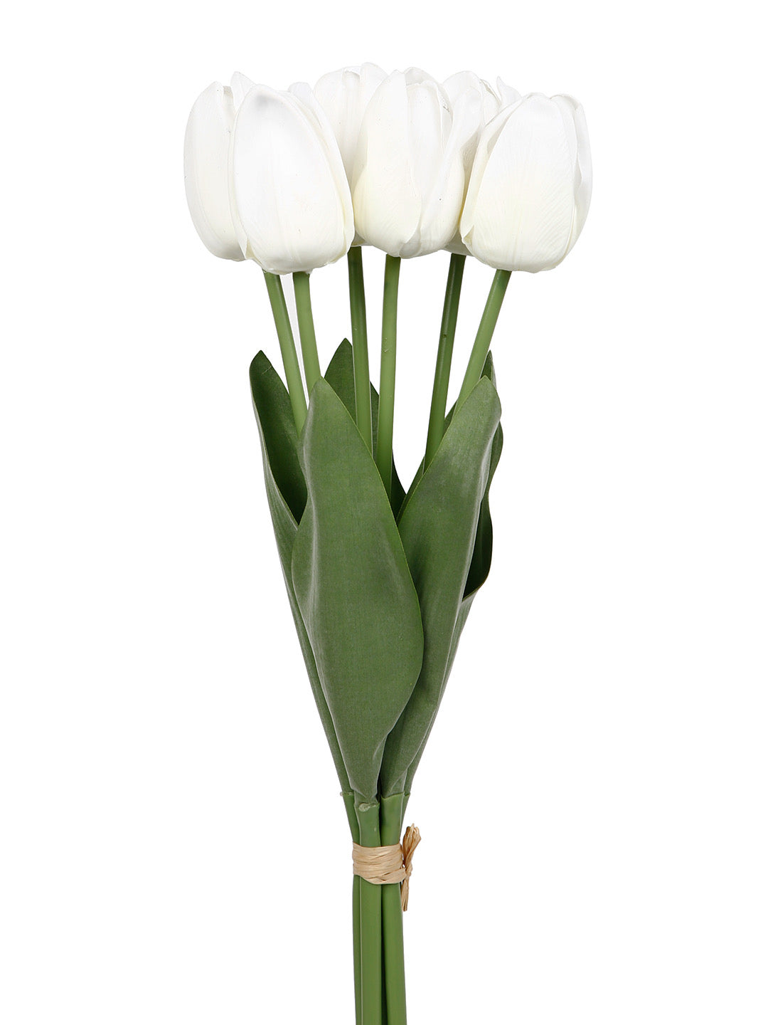 Set of 6 Realistic Charm Shaded White Tulip Flower stick - Default Title (FL22203WH_6)