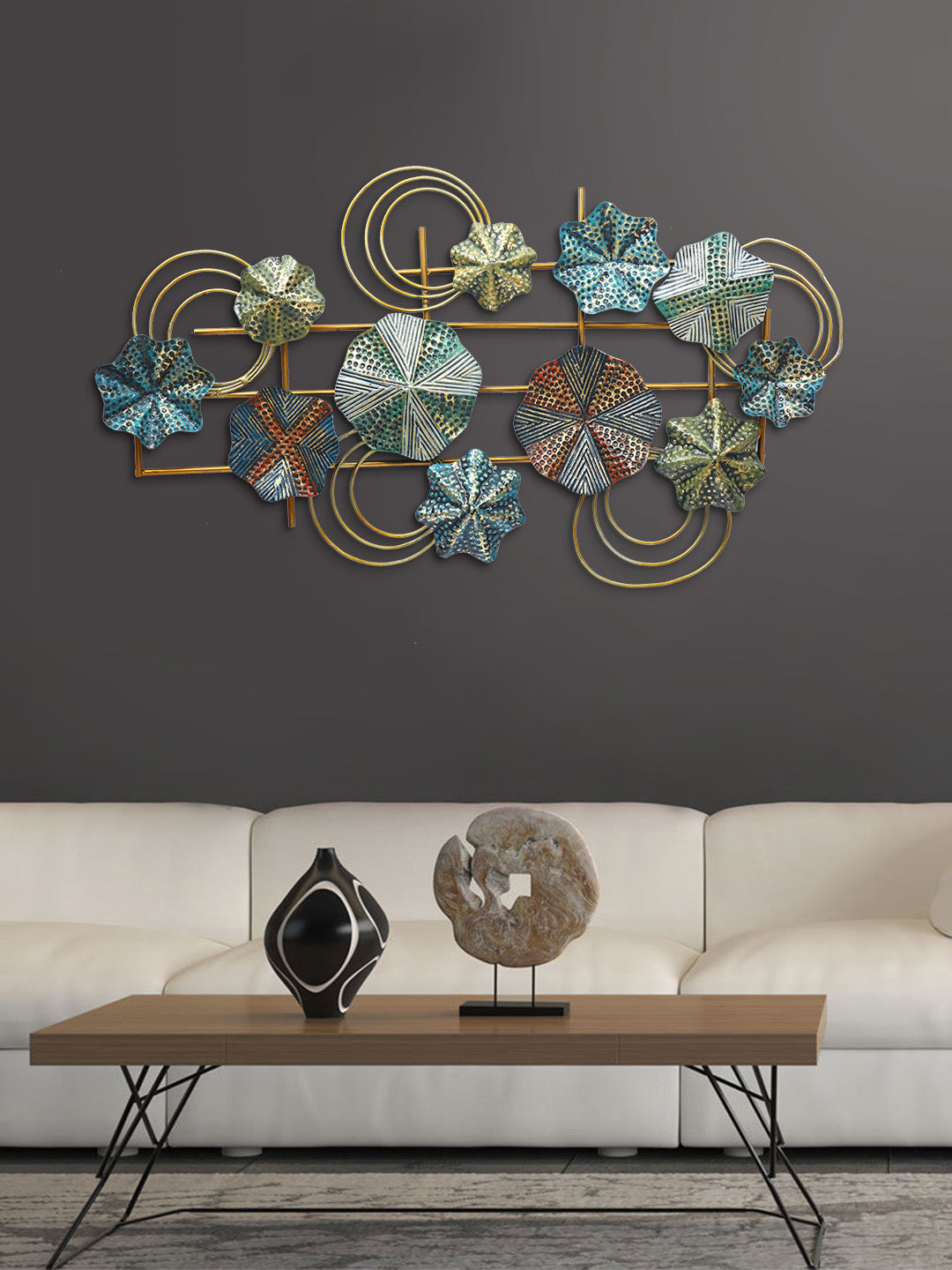 Multicoloured Folwer Wall Hanging Pattern - Default Title (JDPMA2116)