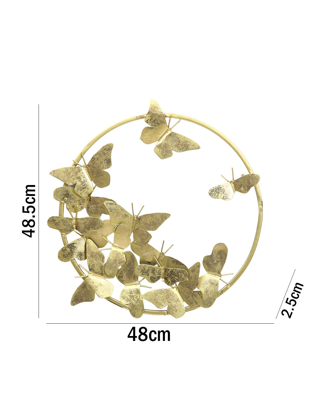 Multicoloured Butterfly and Golden Ring Wall Decor - Default Title (JDPSK2124)