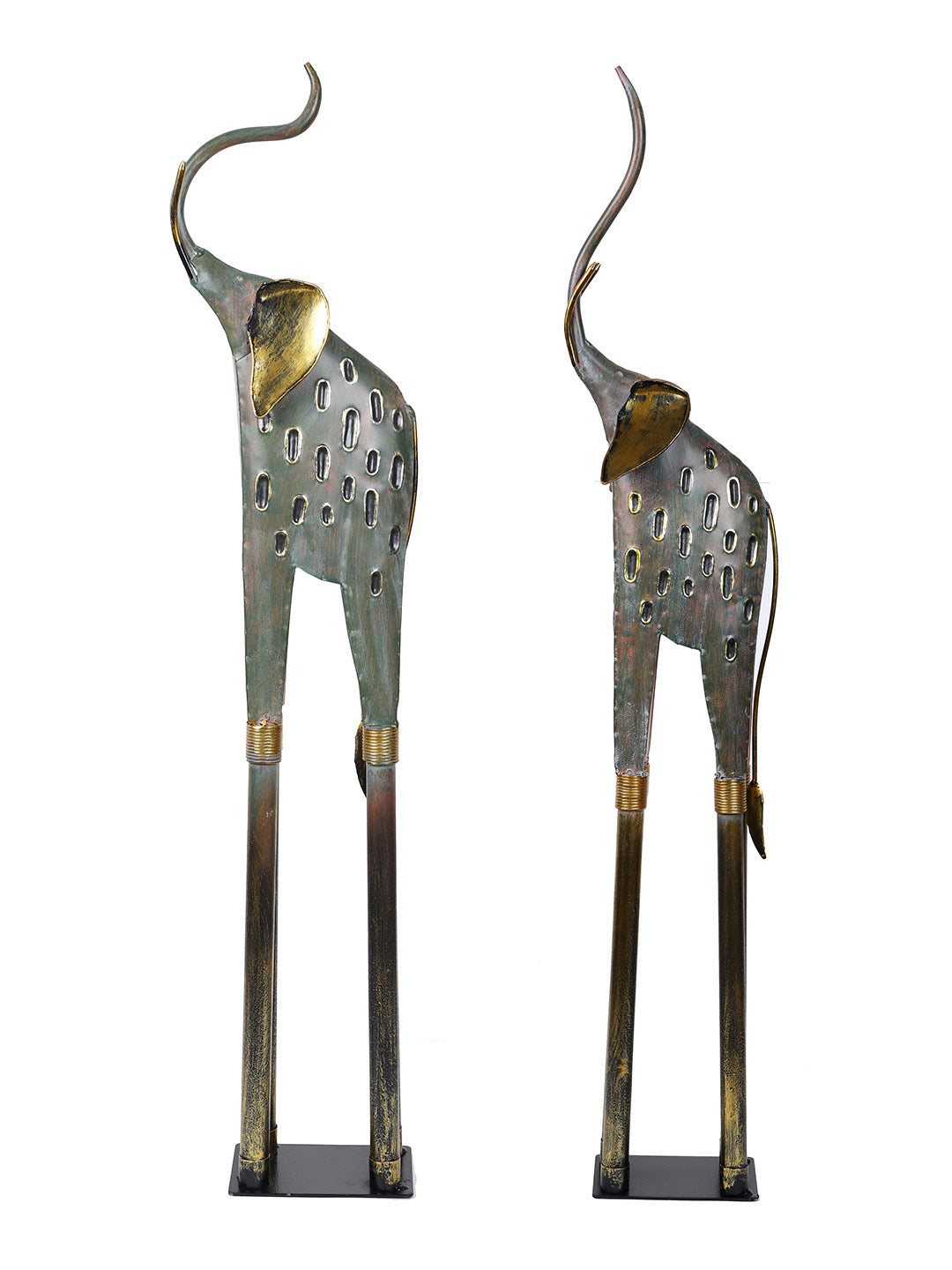 Elegant and Prosperous Elephant Table Décor Set of 2 - Default Title (JDPVED2120_2)
