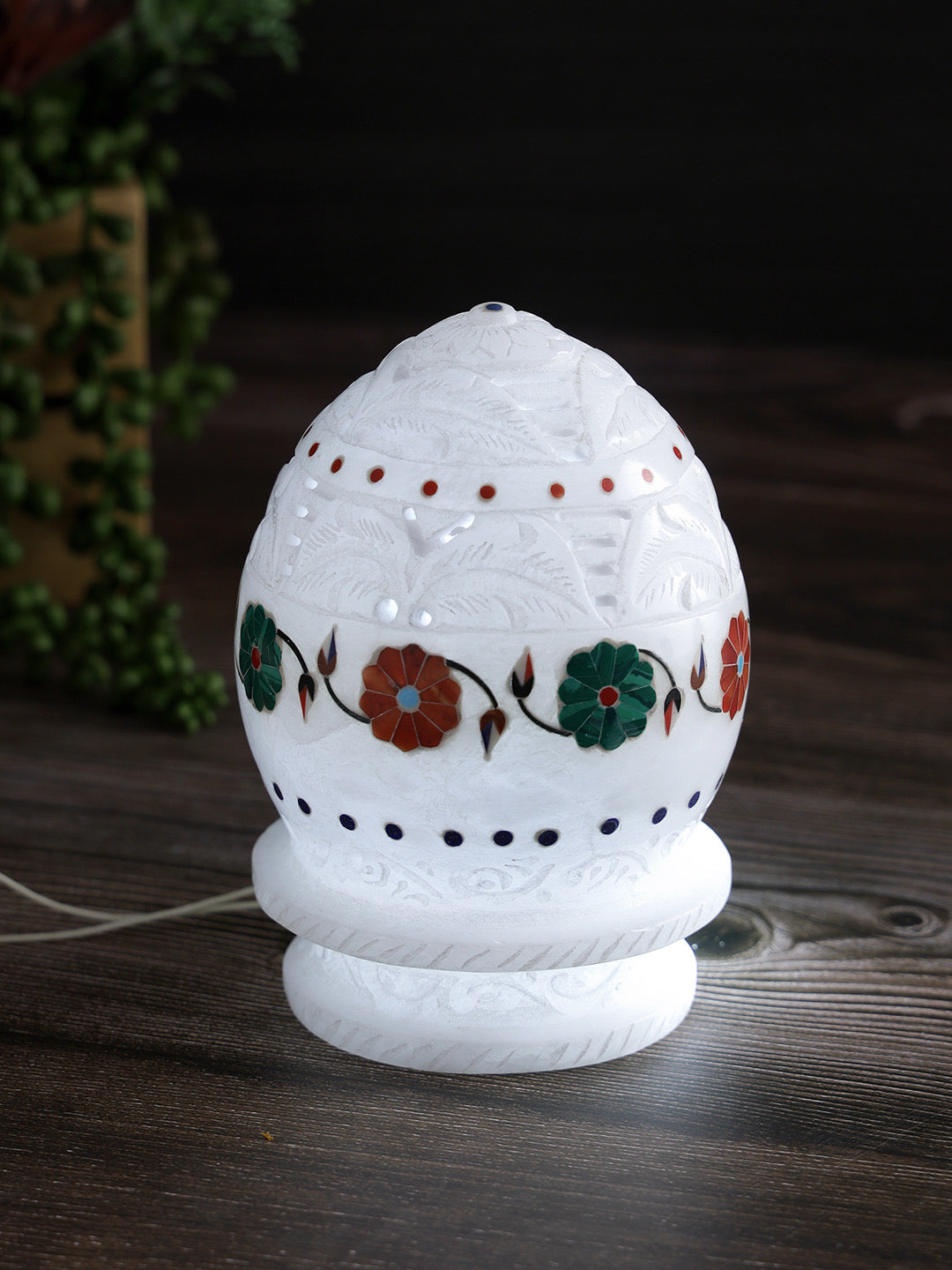 Marble Oval Shaped Tealight Holder - Default Title (MARA2219)