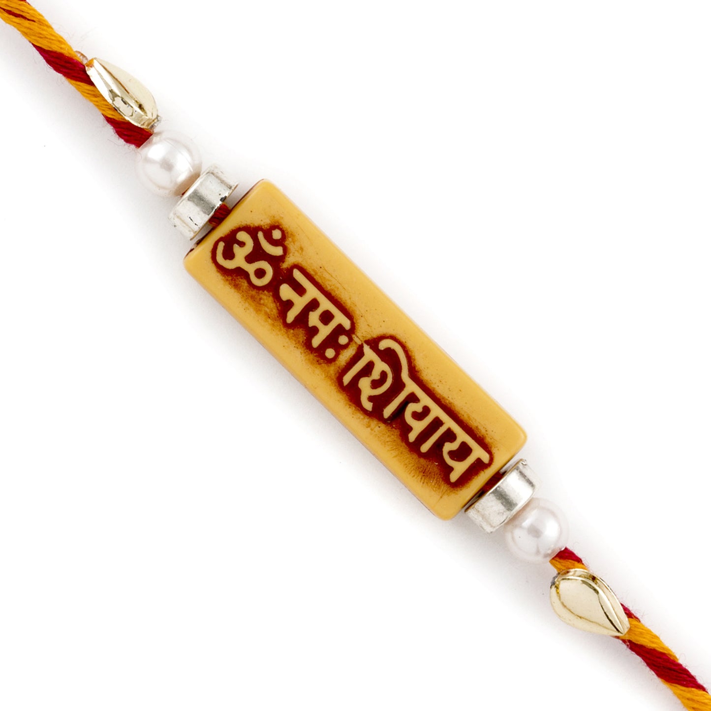 Aapno Rajasthan "Om Namah Shivaya" Reactangular Mauli Thread Rakhi - Default Title (PRS1802)