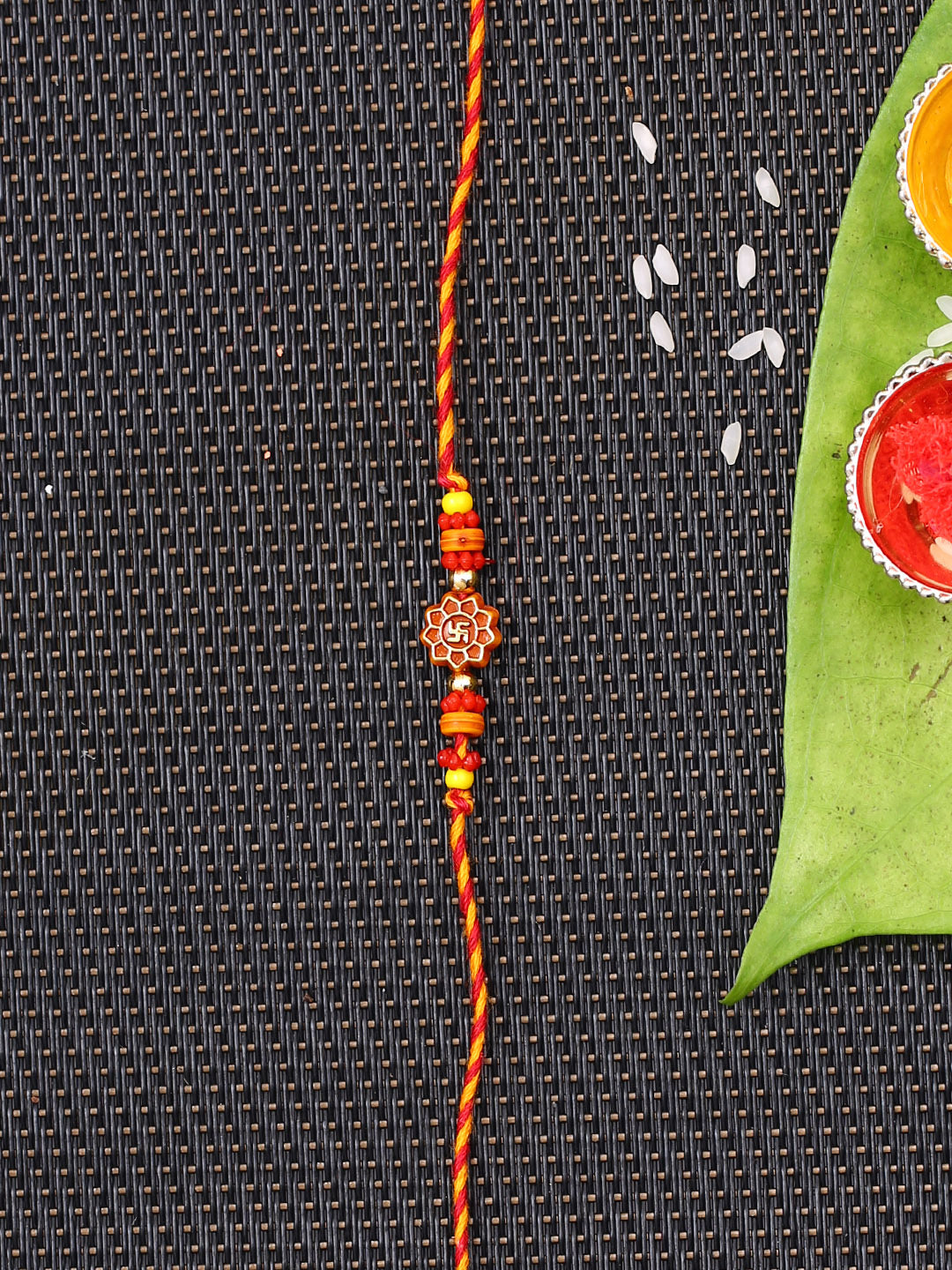 Traditional Swastik Motif Mauli Rakhi - Default Title (PRS21044)