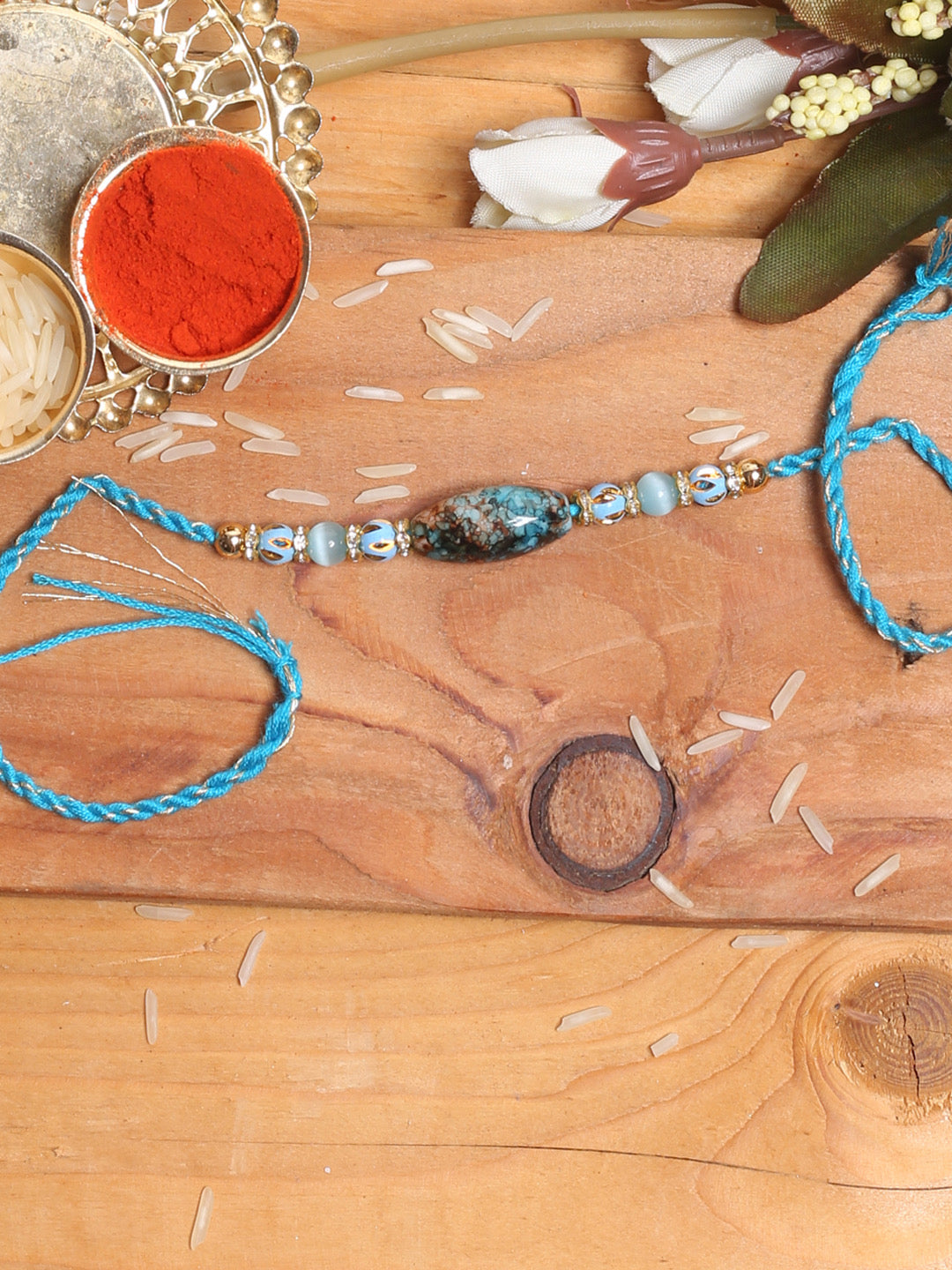 Marble Effect Blue Rakhi - Default Title (PRS2165)