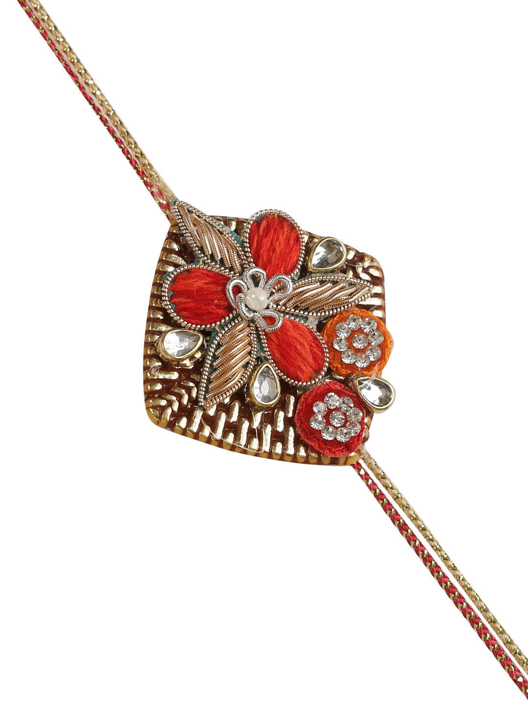 Colorful Zardosi Work Floral Rakhi - Only Rakhi (PRS2202)