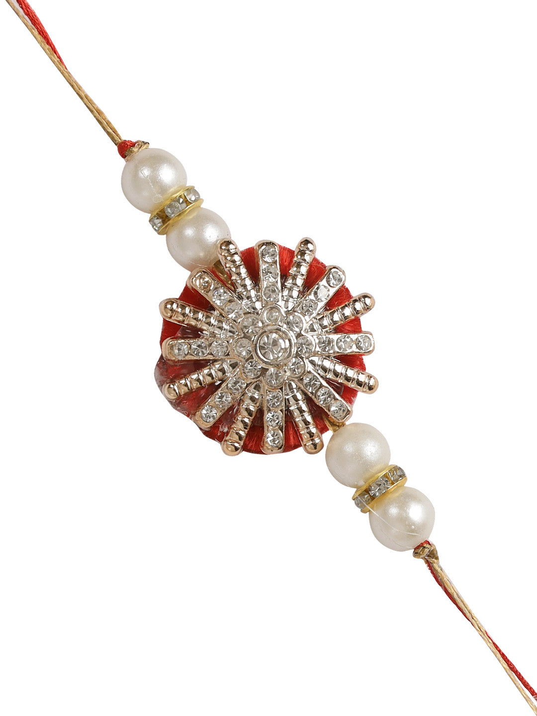 Diamond Embellished Flower Rakhi - Only Rakhi (PRS2207)
