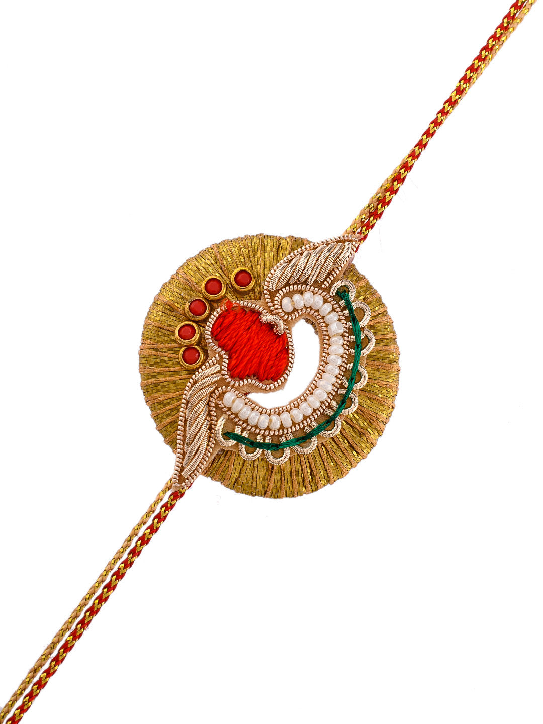 Gota & Aari Crafted Traditional Rakhi - Only Rakhi (PRS2301)