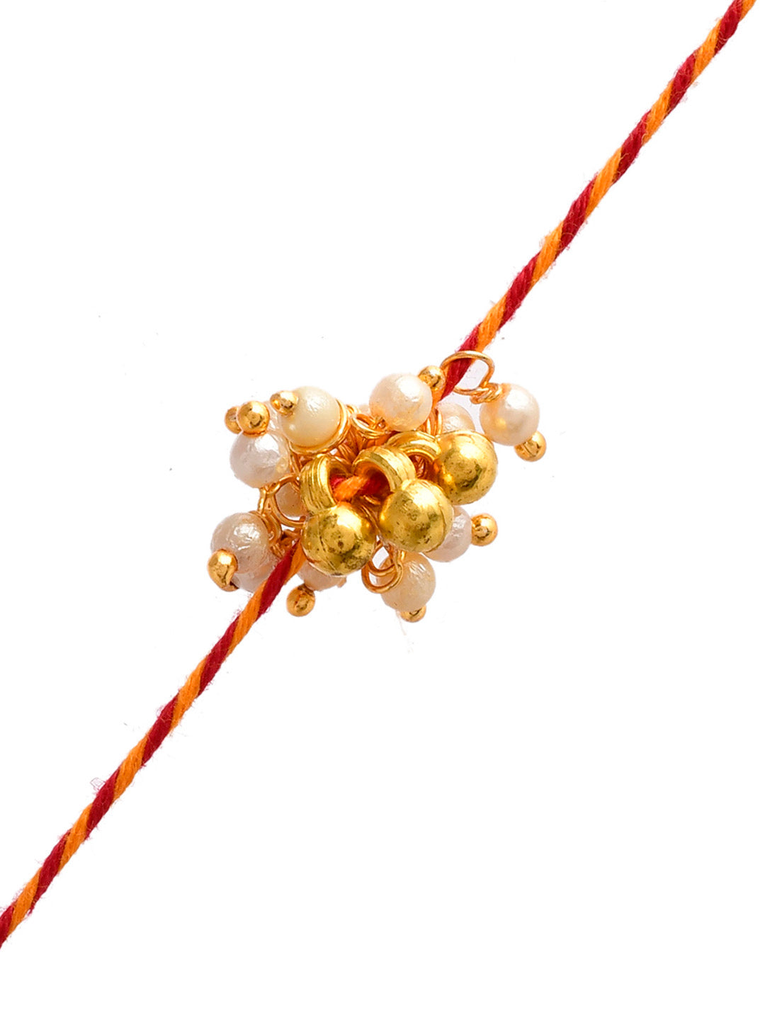 Moli Thread Woven Pearl and Ghungroo Rakhi - Only Rakhi (PRS2333)