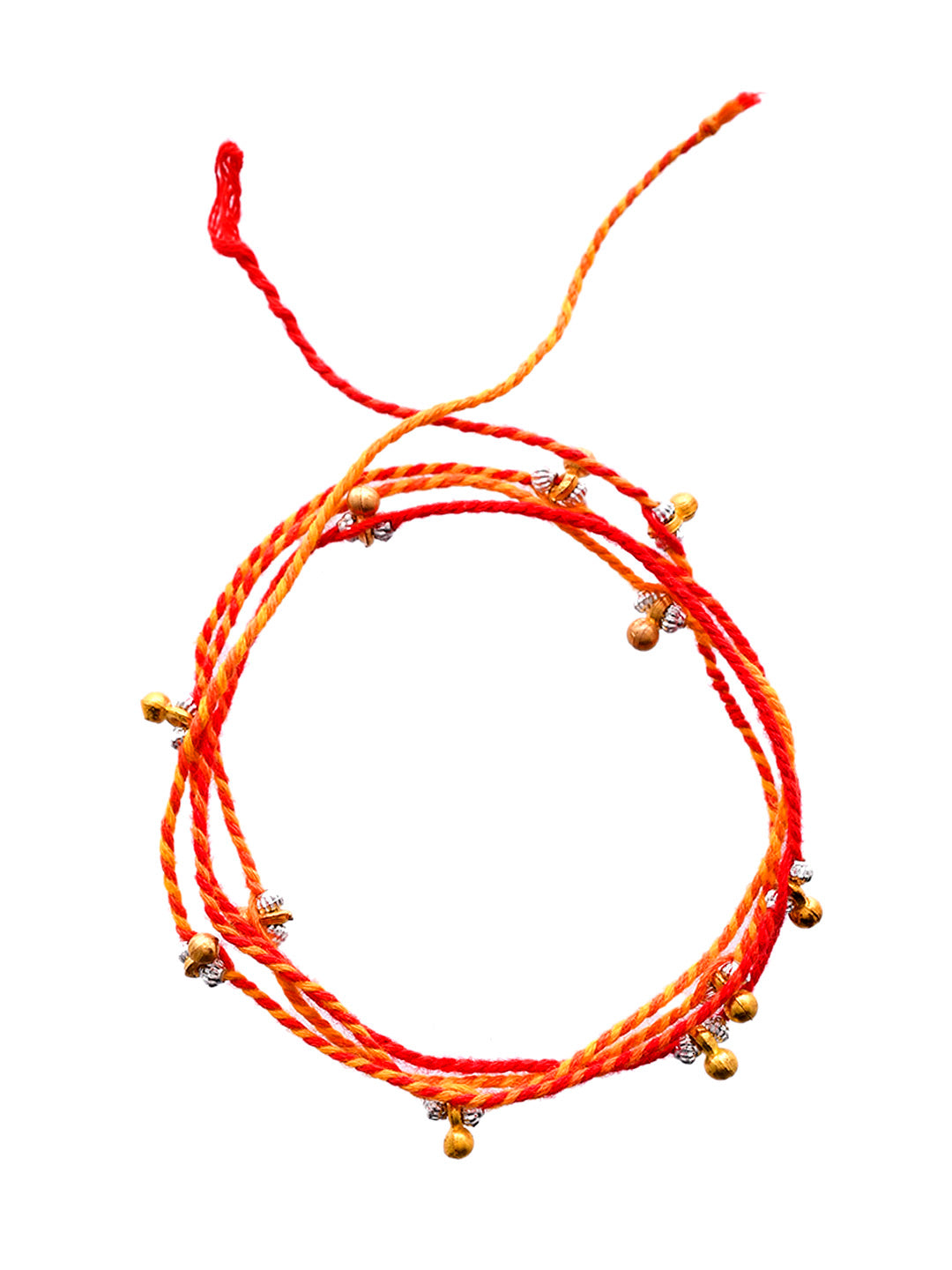 Elegant Pearl & Ghungroo Woven Moli Thread Rakhi - Only Rakhi (PRS2356)