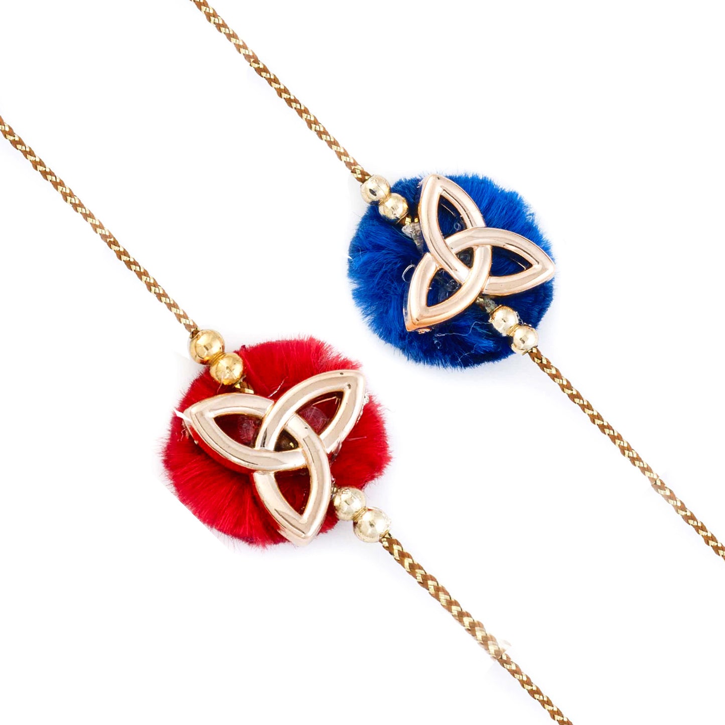 Aapno Rajasthan Set of 2 Red & Blue Elegant Rakhi - Default Title (PST17212)