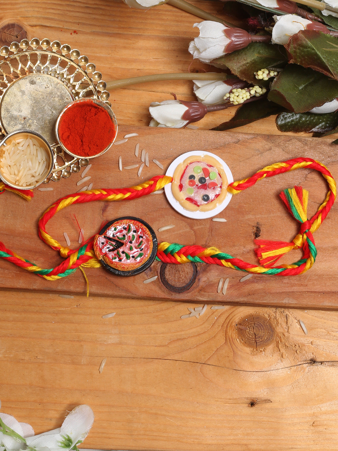 Set of 2 Kid's Pizza Rakhi - Default Title (PST21224)