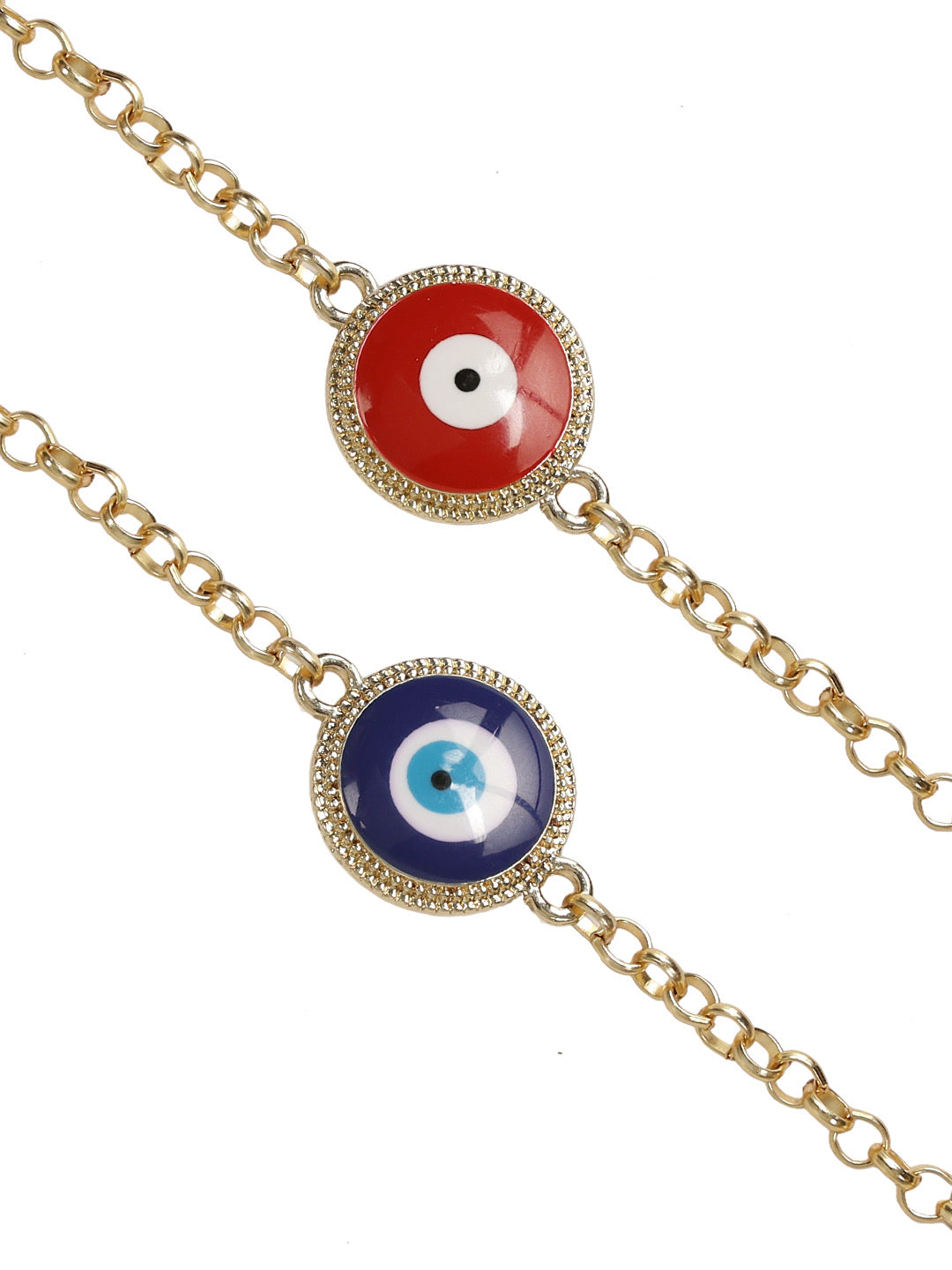 Large Evil Eye Rakhi Bracelet Set of Two - Only Rakhi (PST22606_2)