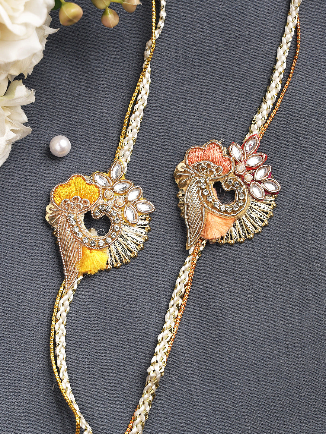 Festive Zardosi Work Rakhi Set of Two - Only Rakhi (PST22614_2)