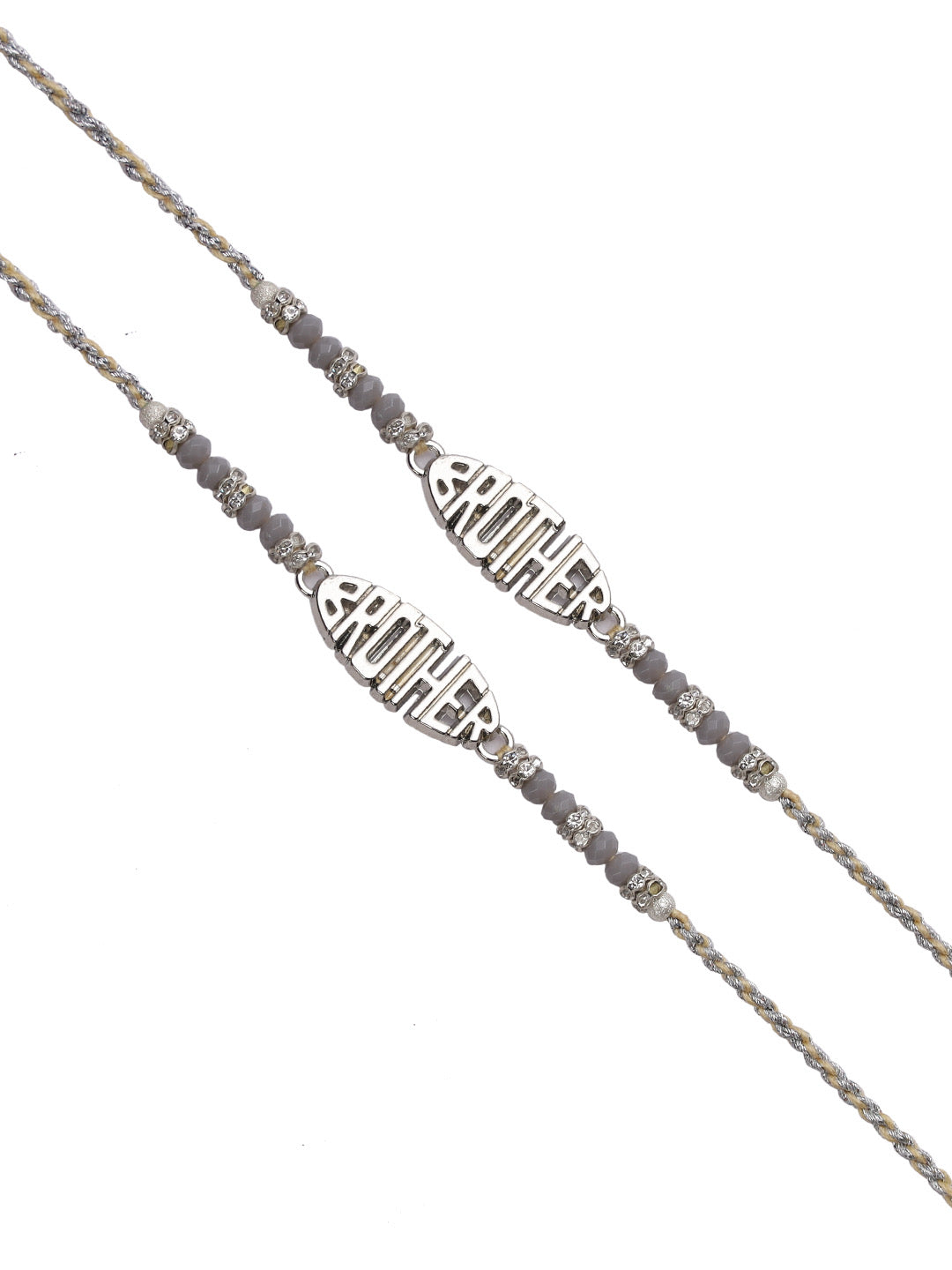 Grey Pearl Brother Rakhi Set of Two - Only Rakhi (PST22621_2)
